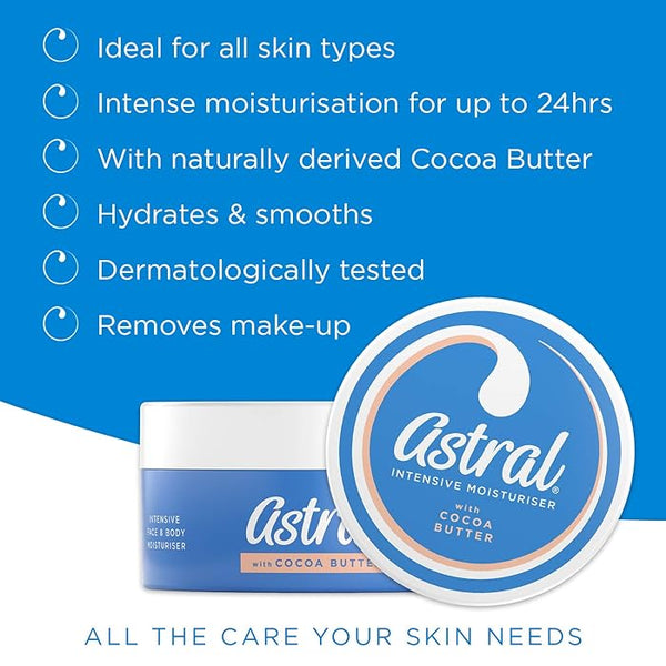 Astral Face And Body Intensive Moisturiser With Cocoa Butter 200ml - Afro Hair Boutique