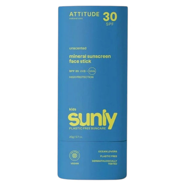 Attitude  Sunly Kids Unscented Mineral Sunscreen Face Stick SPF30