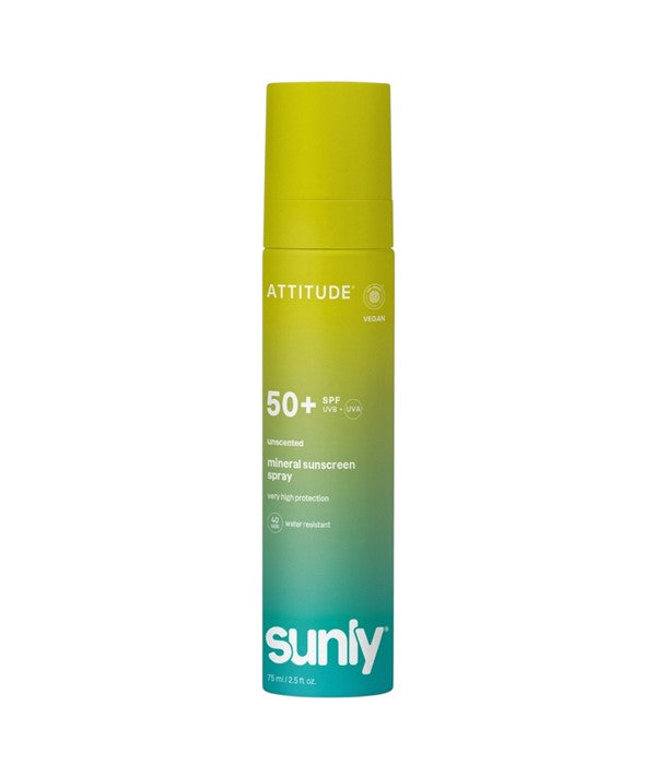 Attitude  Sunly Unscented Mineral Sunscreen Spray SPF50 Plus