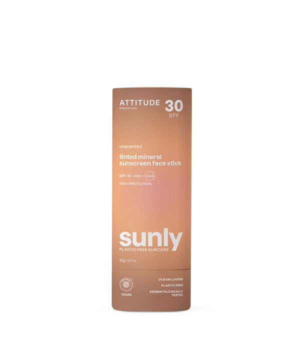 Attitude  Sunly Unscented Tinted Mineral Sunscreen Face Stick SPF30