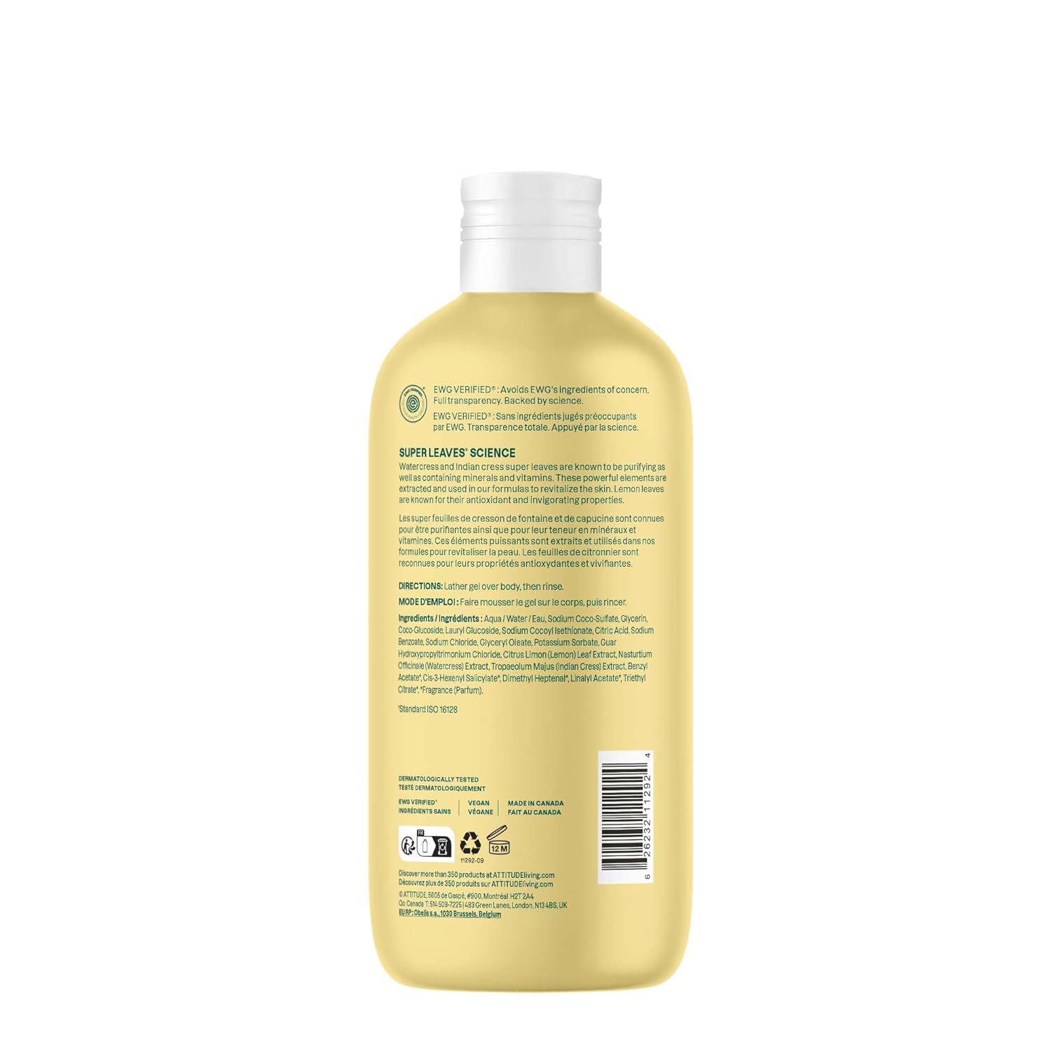 Attitude  Super Leaves Earl Grey And Fresh Cucumber Shower Gel