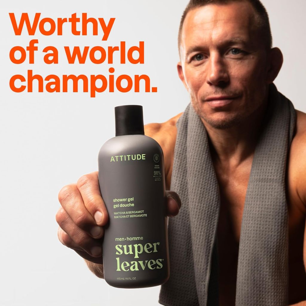 Attitude  Super Leaves Men Matcha And Bergamot Shower Gel