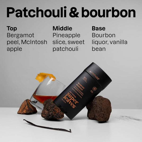 Attitude  Super Leaves Men Patchouli And Bourbon Deodorant Stick