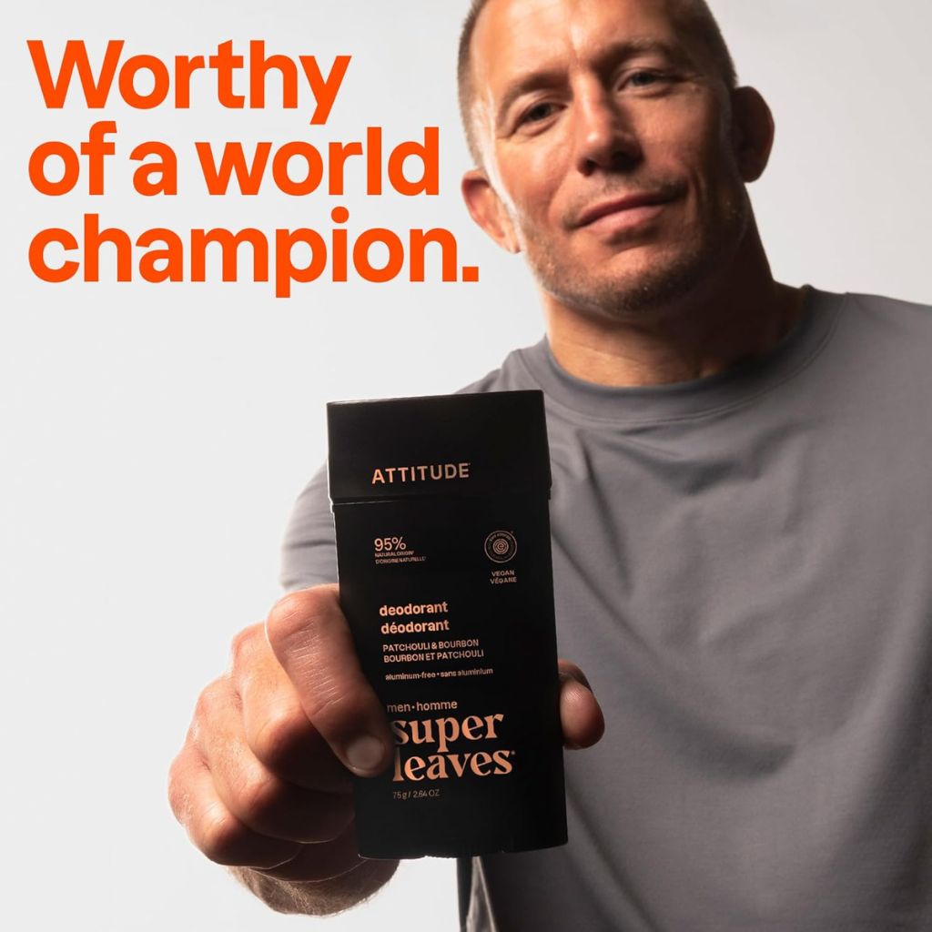 Attitude  Super Leaves Men Patchouli And Bourbon Deodorant Stick