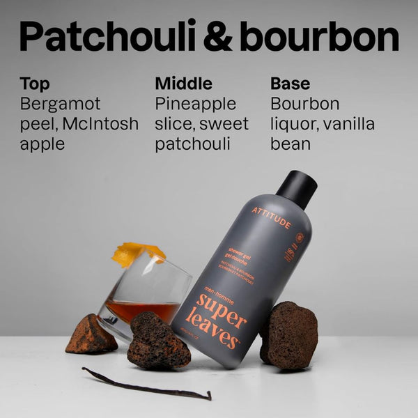 Attitude  Super Leaves Men Patchouli And Bourbon Shower Gel