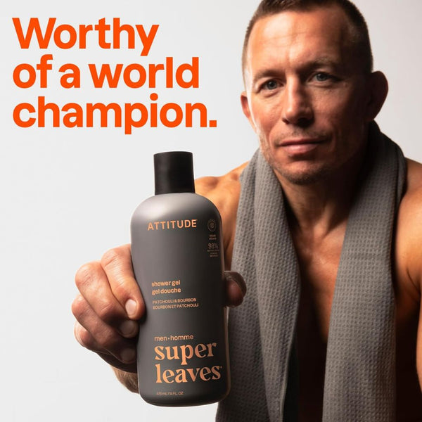Attitude  Super Leaves Men Patchouli And Bourbon Shower Gel