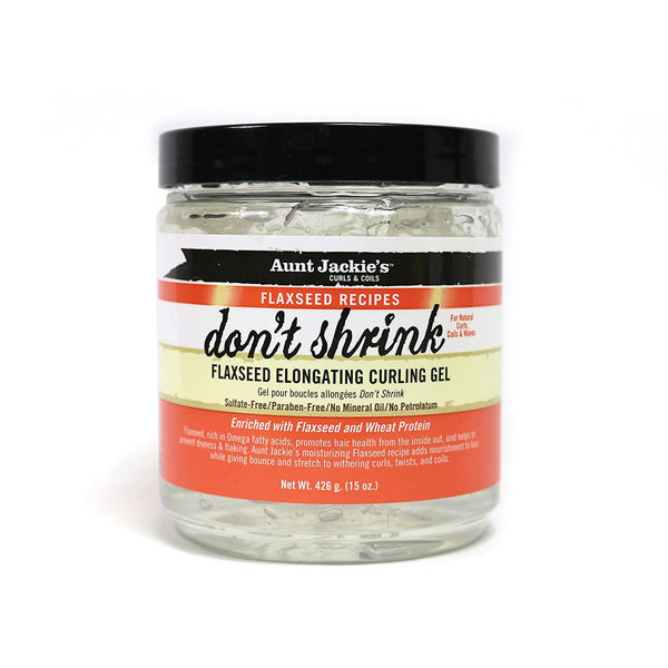 Aunt Jackie's Don't Shrink Flaxseed Elongating Curling Gel 426g / 50g - Afro Hair Boutique