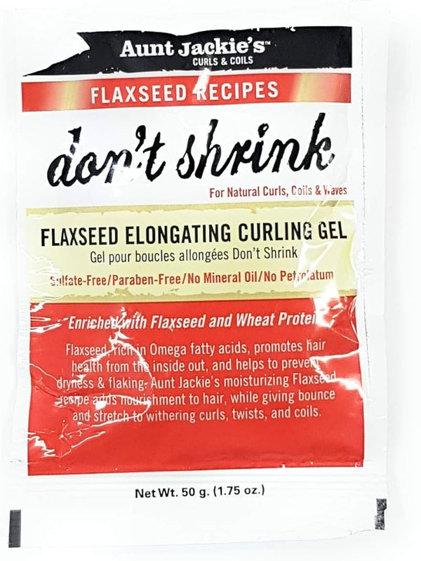 Aunt Jackie's Don't Shrink Flaxseed Elongating Curling Gel 426g / 50g - Afro Hair Boutique