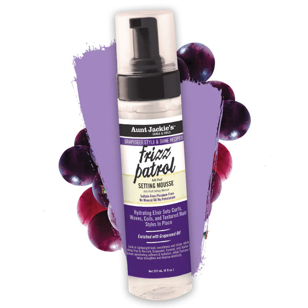 Aunt Jackie's FRIZZ PATROL Anti-Poof Twist & Curl Setting Mousse 244ml - Afro Hair Boutique