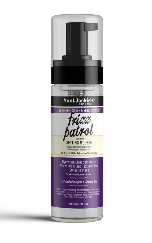 Aunt Jackie's FRIZZ PATROL Anti-Poof Twist & Curl Setting Mousse 244ml - Afro Hair Boutique