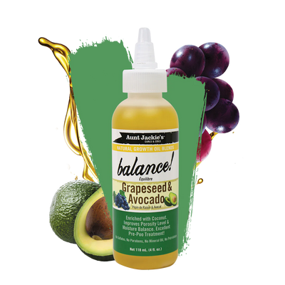 Aunt Jackie's Natural Growth Oil Moisture Balance Grapeseed & Avocado Oil - 118ml