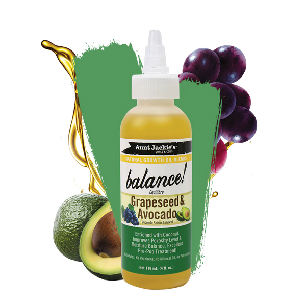Aunt Jackie's Natural Growth Oil Moisture Balance Grapeseed & Avocado Oil - 118ml - Afro Hair Boutique