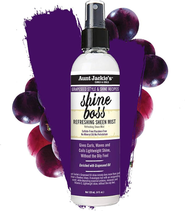 Aunt Jackie's Grapeseed Shine Boss Refreshing Sheen Mist 118ml - Afro Hair Boutique