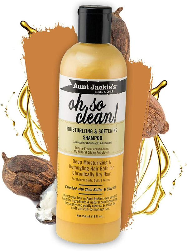 Aunt Jackies Moisturizing & Softening Detangling Shampoo, Oh So Clean 355 ml - Afro Hair Boutique