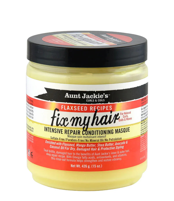 Aunt Jackie's Flaxseed Recipes Fix My Hair Conditioning Masque 426g - Afro Hair Boutique