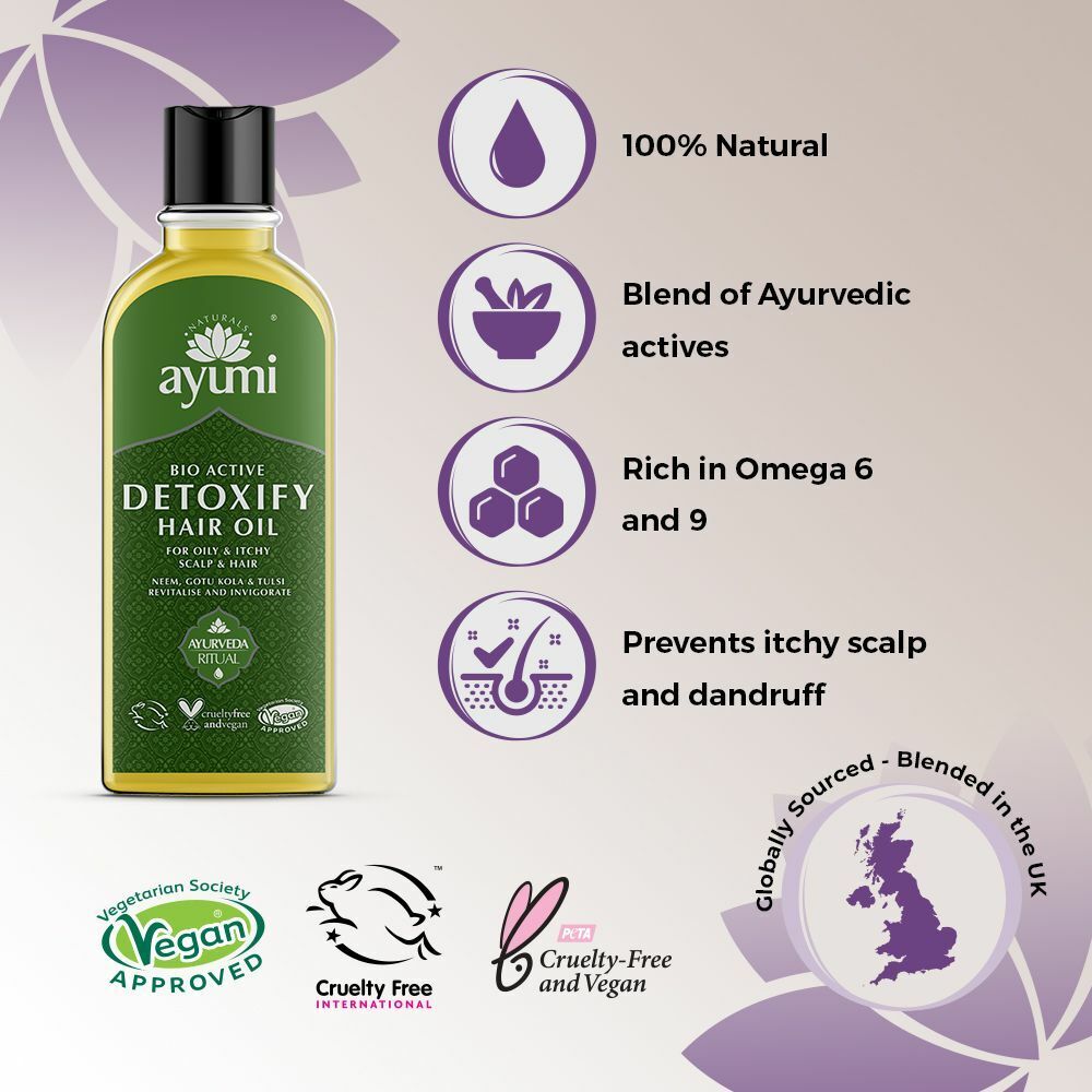 Ayumi Naturals Bio Active Detoxify Hair Oil Vegan & Cruelty Free 150ml