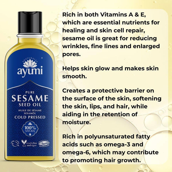 Ayumi Naturals Pure Sesame Seed Oil Protects The Skin & Hair 150ml