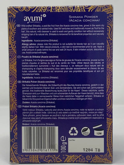 Ayumi Natural Shikakai Powder Traditional Indian Herbs for Skin Hair Beauty 100g