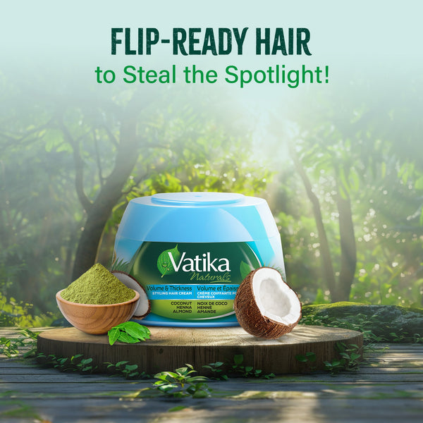 Dabur Vatika Naturals Coconut Henna And Almond Styling Hair Cream 210ml - Afro Hair Boutique