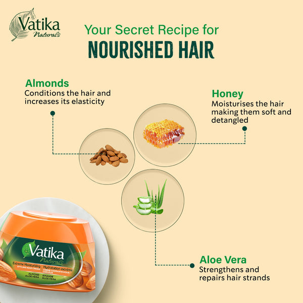 Dabur Vatika Naturals Almond And Aloe Vera Styling Hair Cream 210ml - Afro Hair Boutique
