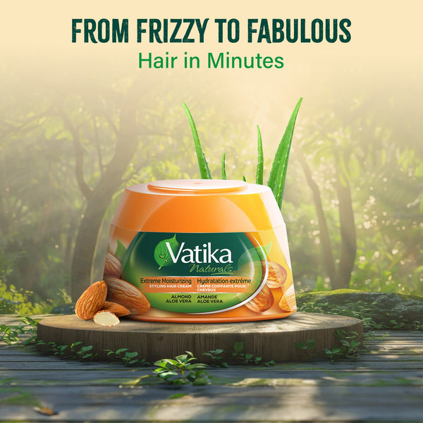 Dabur Vatika Naturals Almond And Aloe Vera Styling Hair Cream 210ml - Afro Hair Boutique