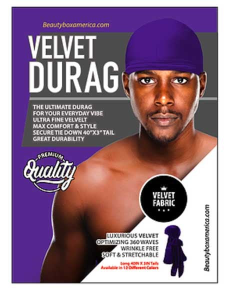 Beauty Box BTB Luxurious Velvet Durag 8005PURPLE