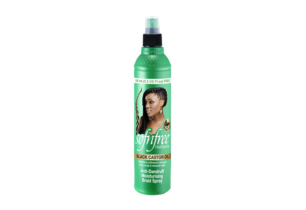 Sof N Free Black Castor Oil Anti Dandruff Moisturizing Braid Spray 350ml - Afro Hair Boutique