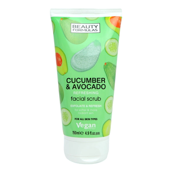 Beauty Formulas Cucumber And Avocado Facial Scrub 150ml - Afro Hair Boutique
