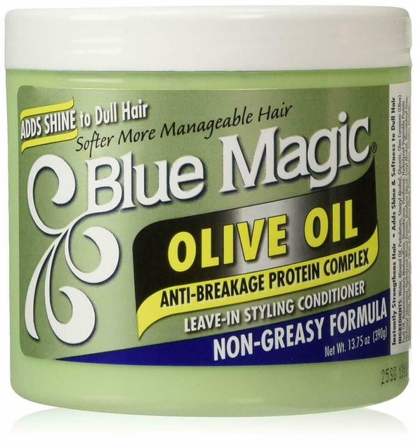 Blue Magic Hair Care Olive Oil Styling Leave In Conditioner 390g Anti Breakage Protein
