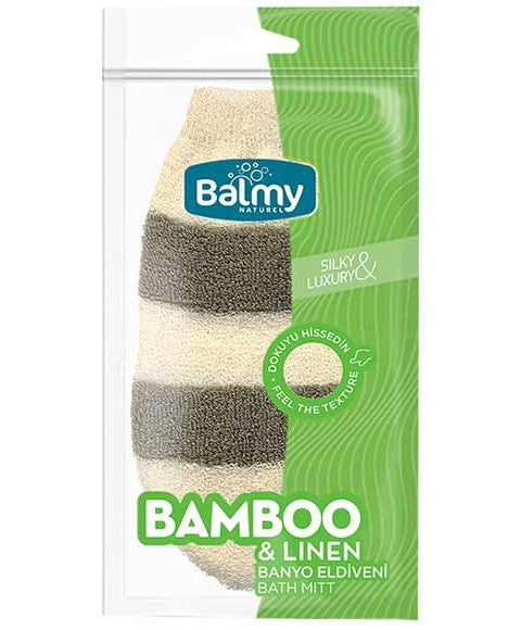 Balmy Naturel  Bamboo And Linen Bath Mitt