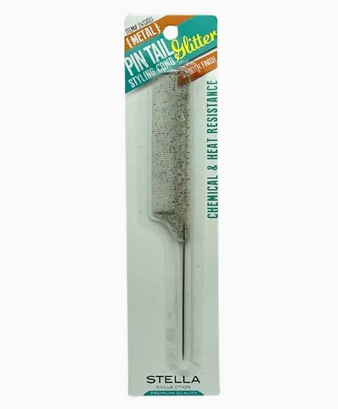 Bellissemo Stella Collection Metal Pin Tail Styling Comb Glitter 2413GLI