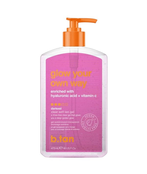 B Tan  Glow Your Own Way Darkest Clear Self Tan Gel