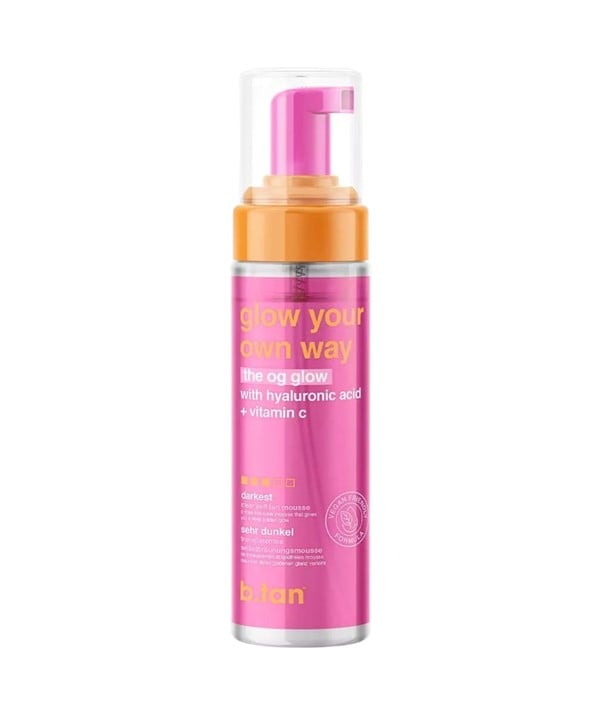 B Tan  Glow Your Own Way Darkest Clear Self Tan Mousse