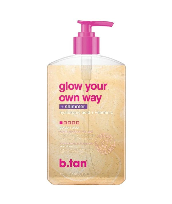 B Tan  Glow Your Own Way Golden Glow Clear Gradual Tan Gel