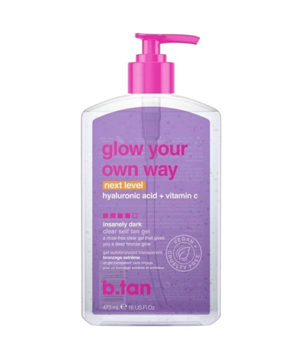 B Tan  Glow Your Own Way Insanely Dark Clear Self Tan Gel