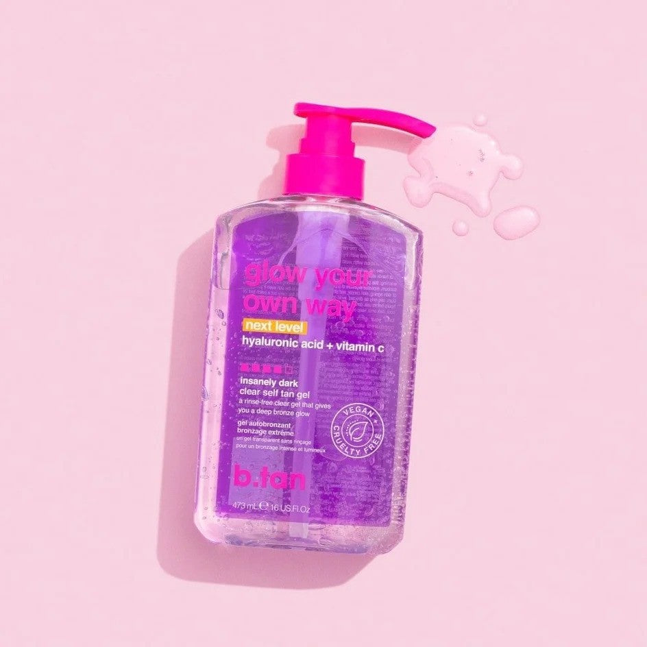 B Tan  Glow Your Own Way Insanely Dark Clear Self Tan Gel
