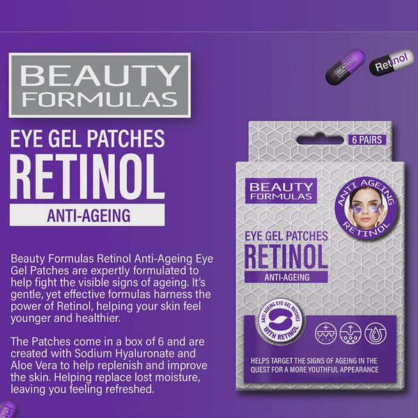 Beauty Formulas Retinol Anti Ageing Eye Gel Patches - Afro Hair Boutique