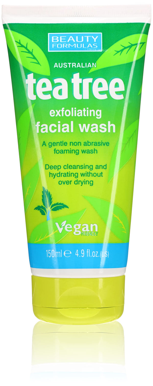 Beauty Formulas Australian Tea Tree Exfoliating Facial Wash 150ml - Afro Hair Boutique