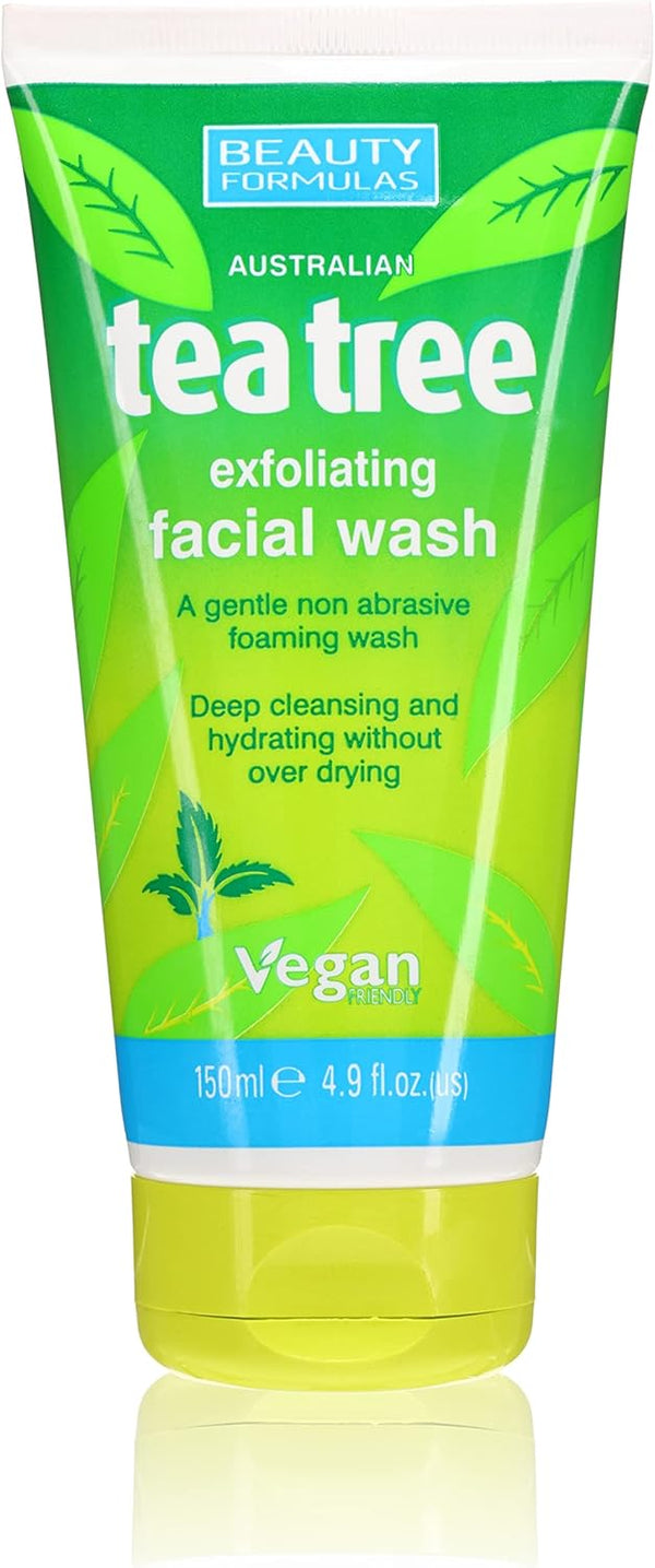 Beauty Formulas Australian Tea Tree Exfoliating Facial Wash 150ml - Afro Hair Boutique
