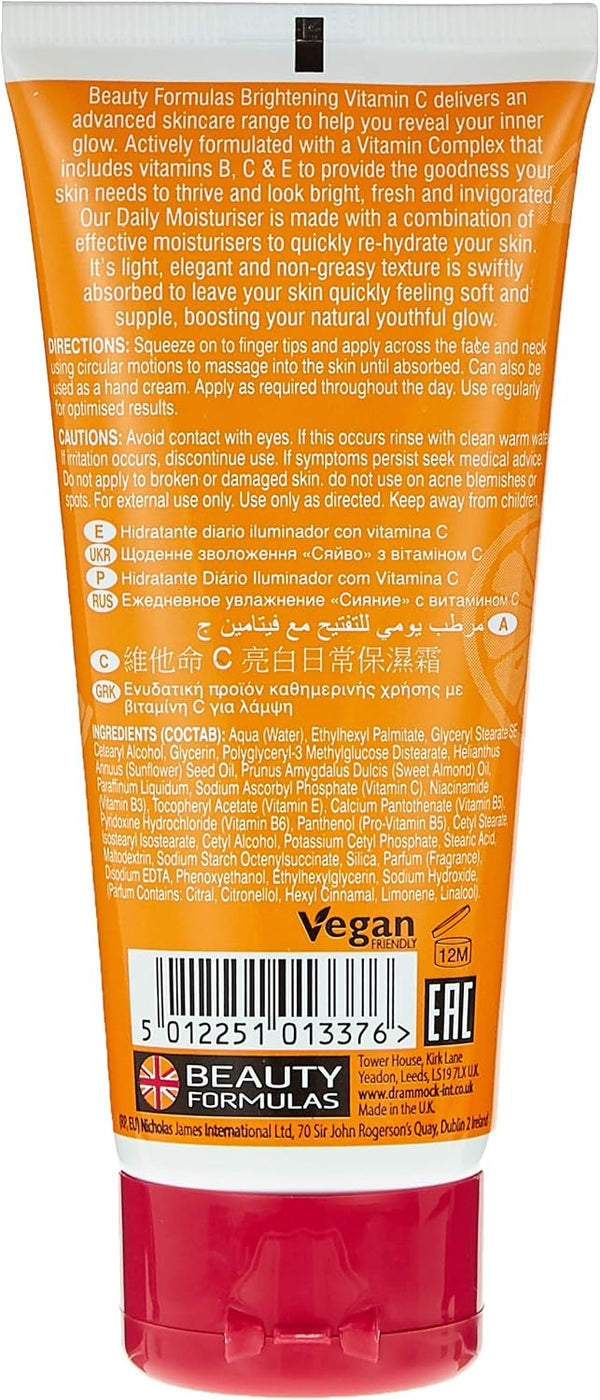 Beauty Formulas Brightening Daily Moisturiser With Vitamin C 100ml - Afro Hair Boutique