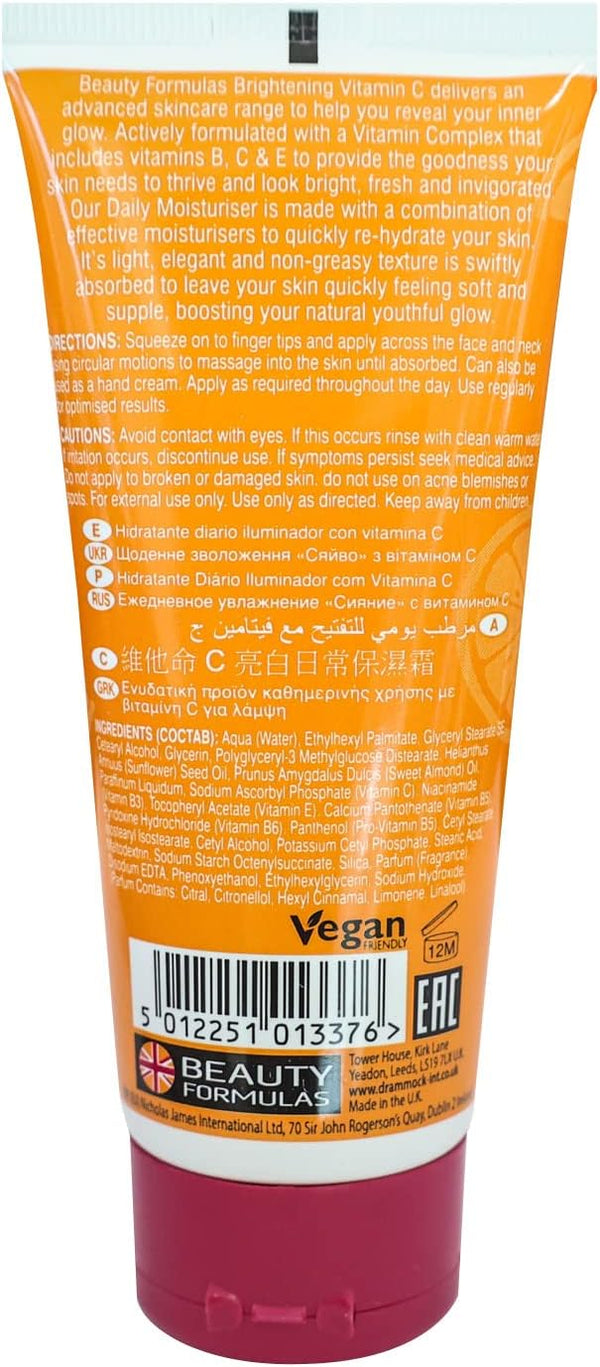 Beauty Formulas Brightening Daily Moisturiser With Vitamin C 100ml - Afro Hair Boutique