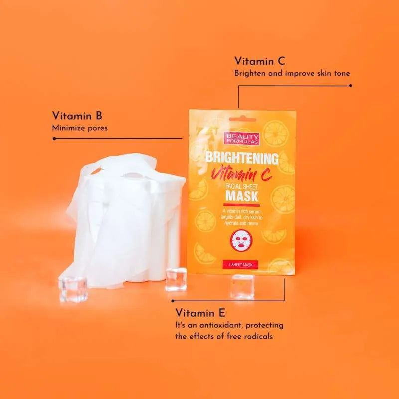 Beauty Formulas Brightening Vitamin C Facial Sheet Mask - Afro Hair Boutique