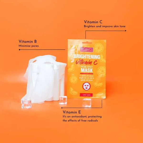 Beauty Formulas Brightening Vitamin C Facial Sheet Mask - Afro Hair Boutique