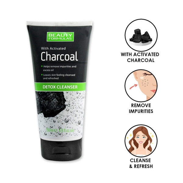 Beauty Formulas Charcoal Activated Detox Cleanser 150ml - Afro Hair Boutique