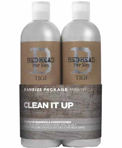 Bed Head by TIGI Shampoo & Conditioner For Men Clean It Up Tween Duo, 750ml
