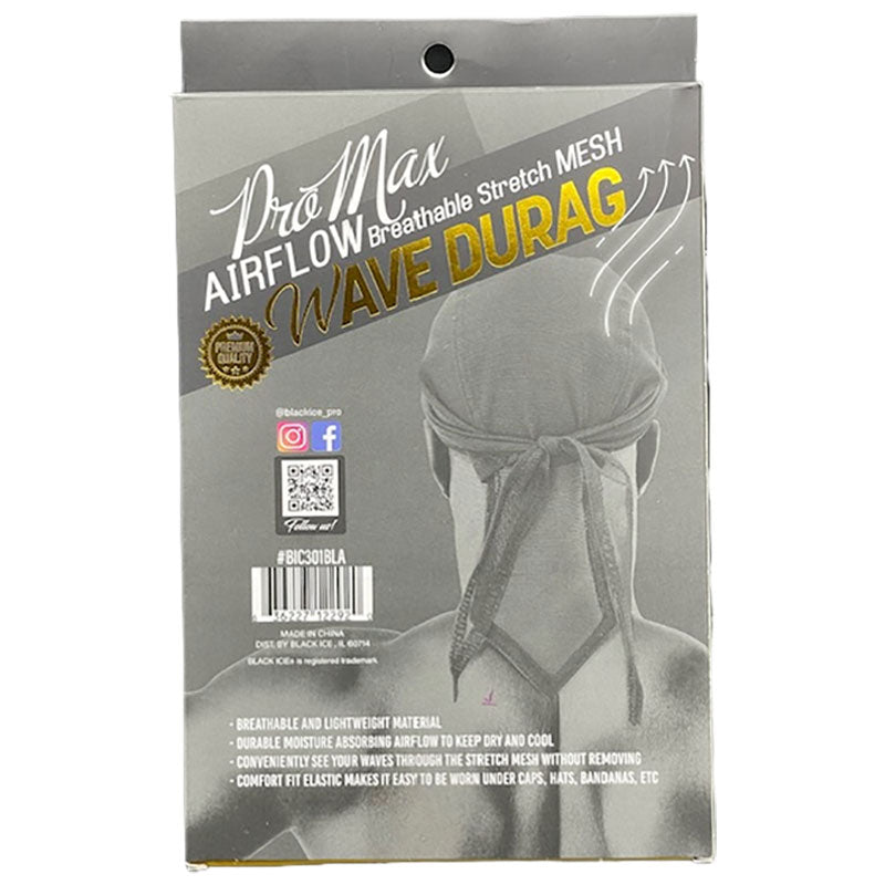 Bee Sales Blackice Professional Pro Max Airflow Mesh Wave Durag BIC301BLA