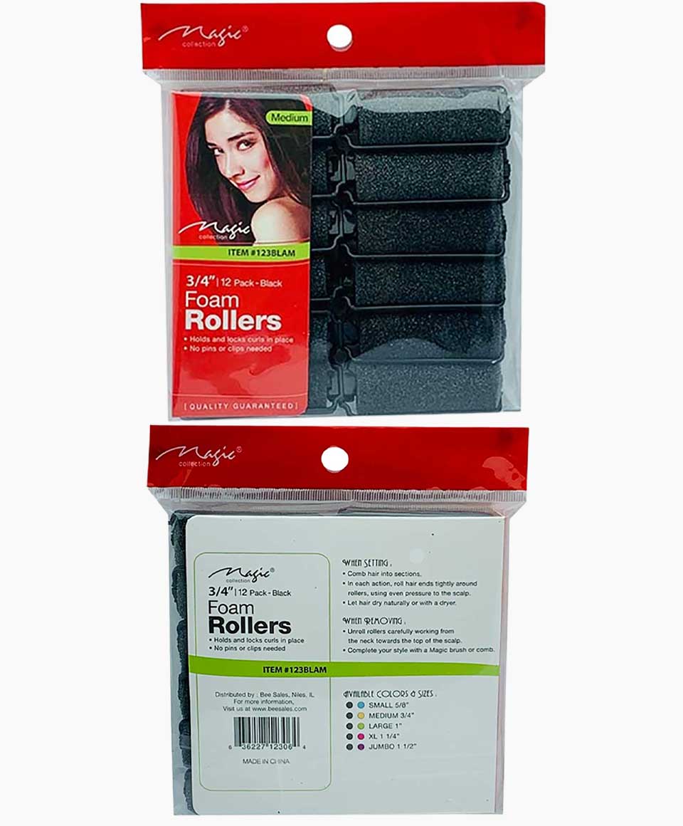 Bee Sales Foam Hair Rollers 123BLAM Medium