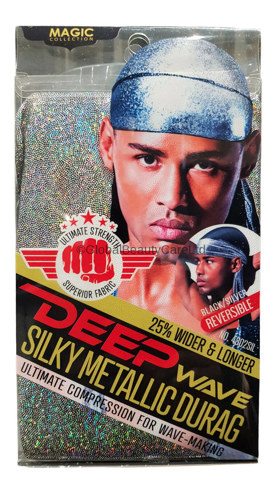 Bee Sales Magic Collection Deep Wave Silky Metallic Durag 4802SIL
