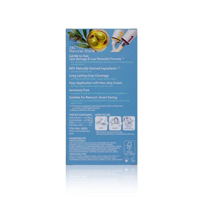 Bigen Color Gentle Cream Colour 2BL Natural Black