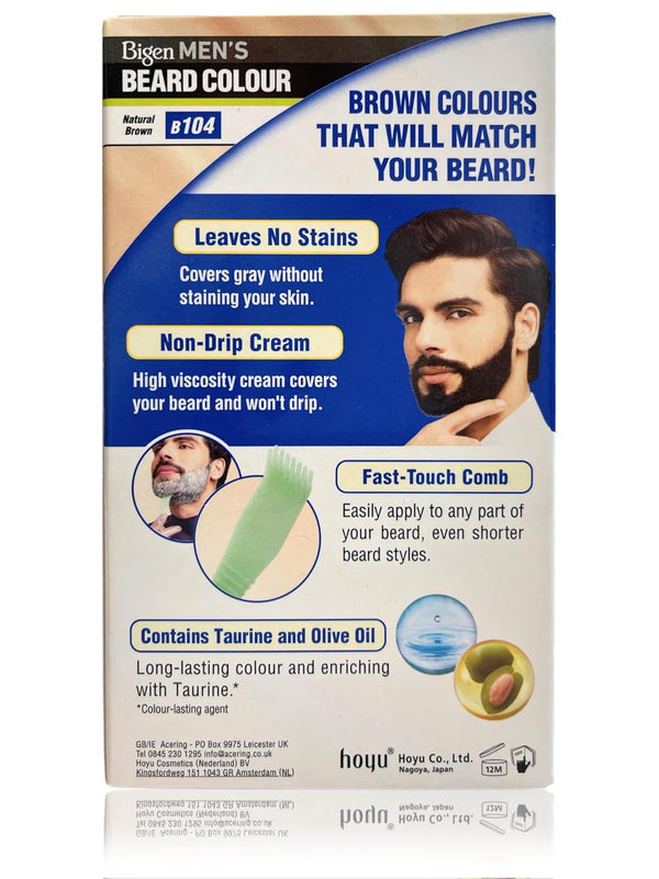 Bigen Mens Beard Colour Natural Brown B104 - Afro Hair Boutique